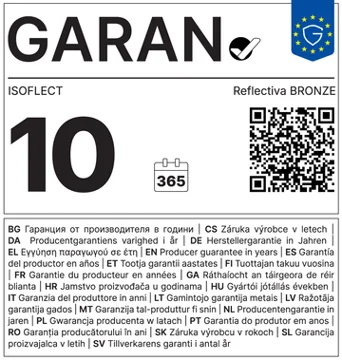 GARAN warranty label Reflectiva Bronze