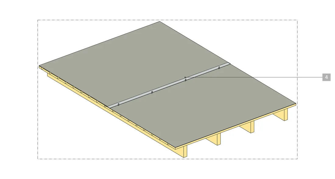Installation drawing, step 4: the sealed overlap
