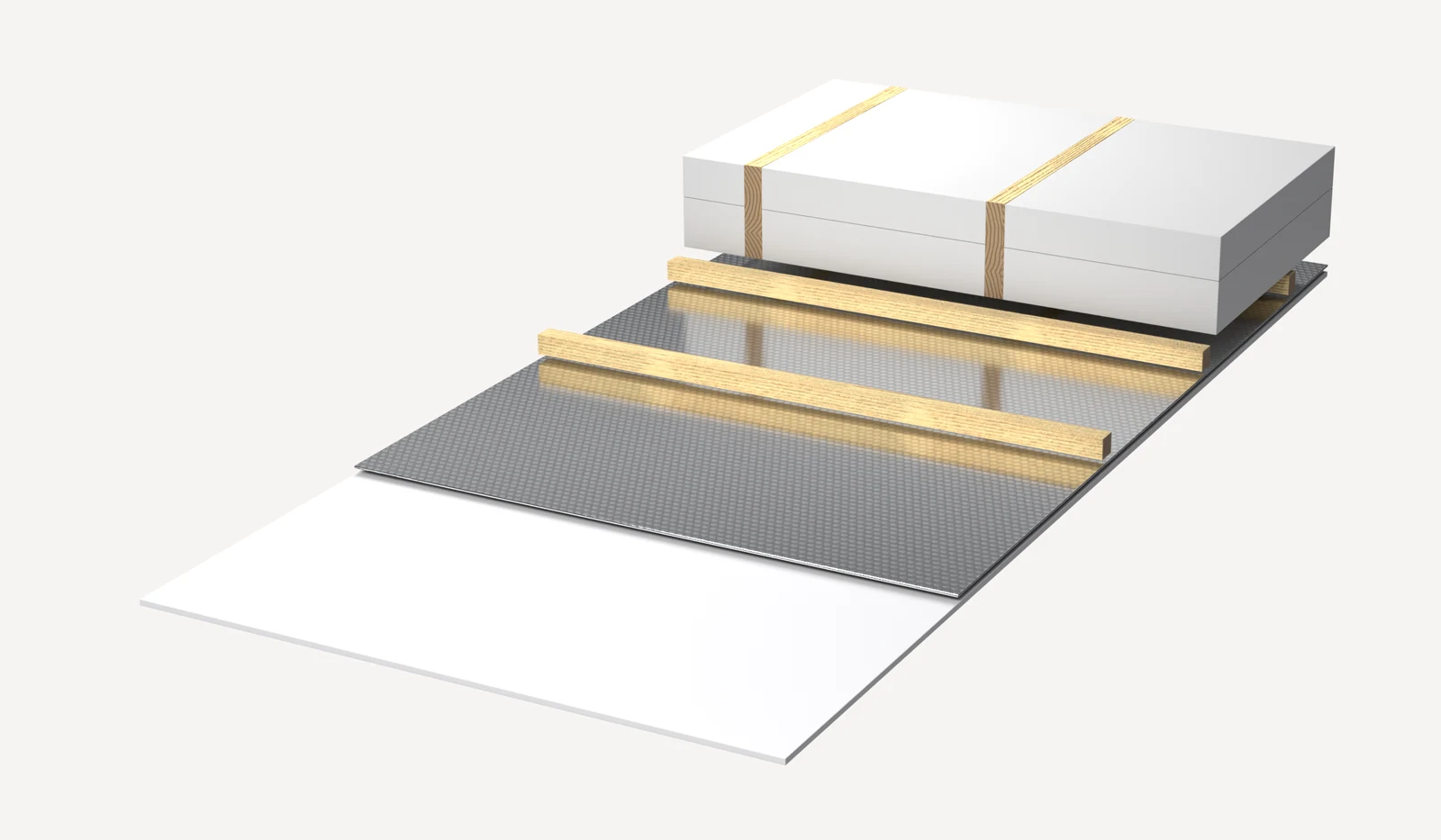 Technical drawing: insulating the intermediate floor between storeys