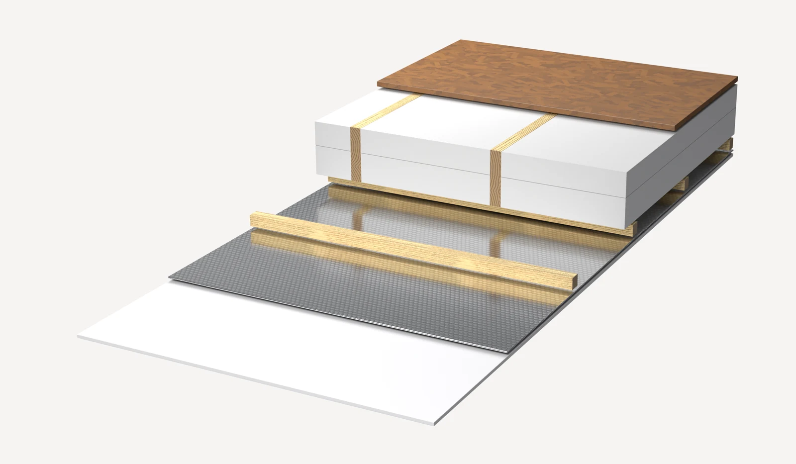 Technical drawing: insulating the intermediate floor between storeys