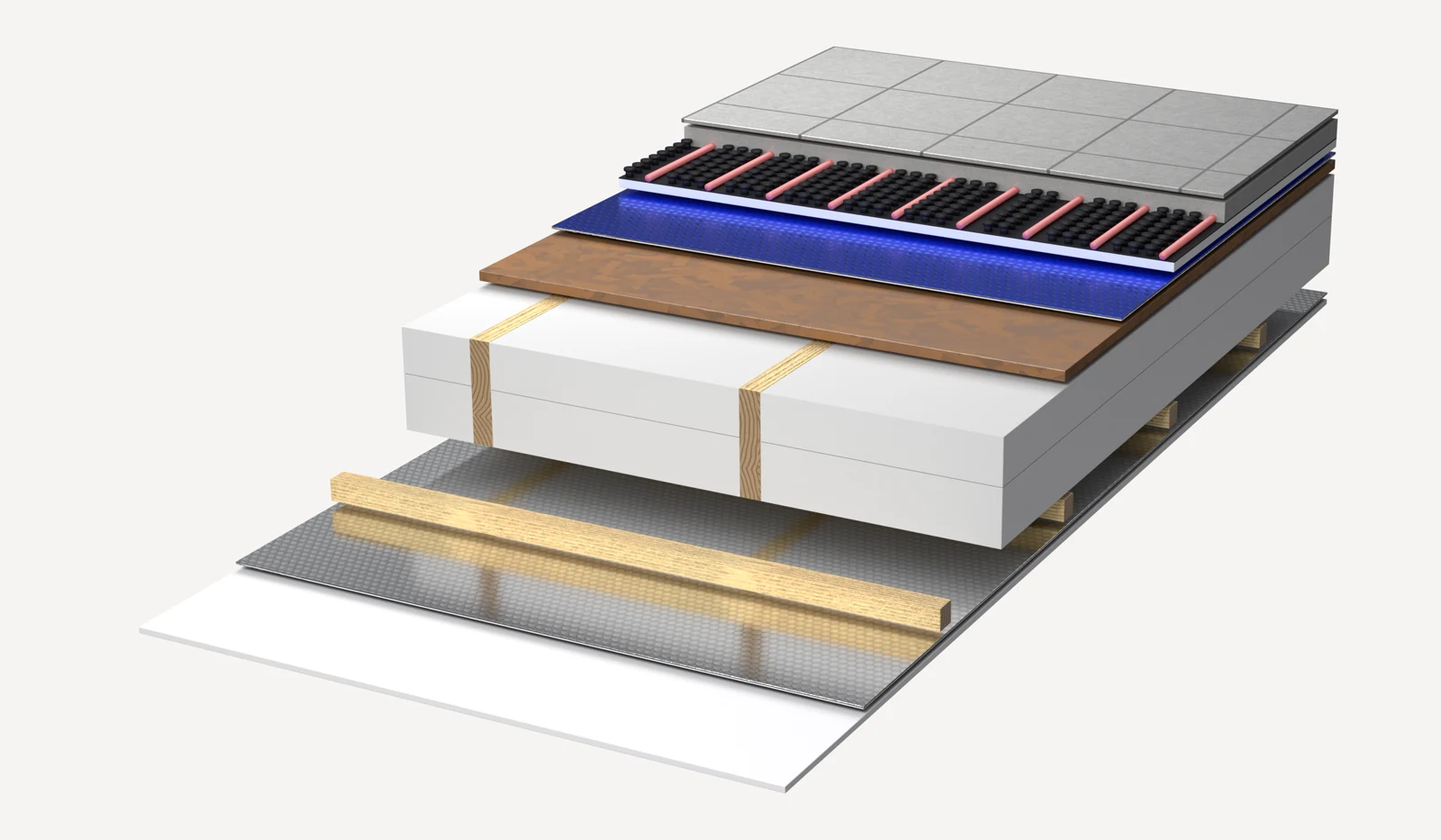 Technical drawing: insulating the intermediate floor between storeys