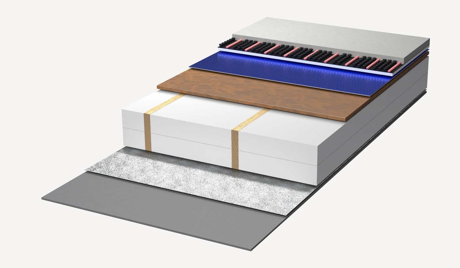 Technical drawing: insulating the floor over a crawl space