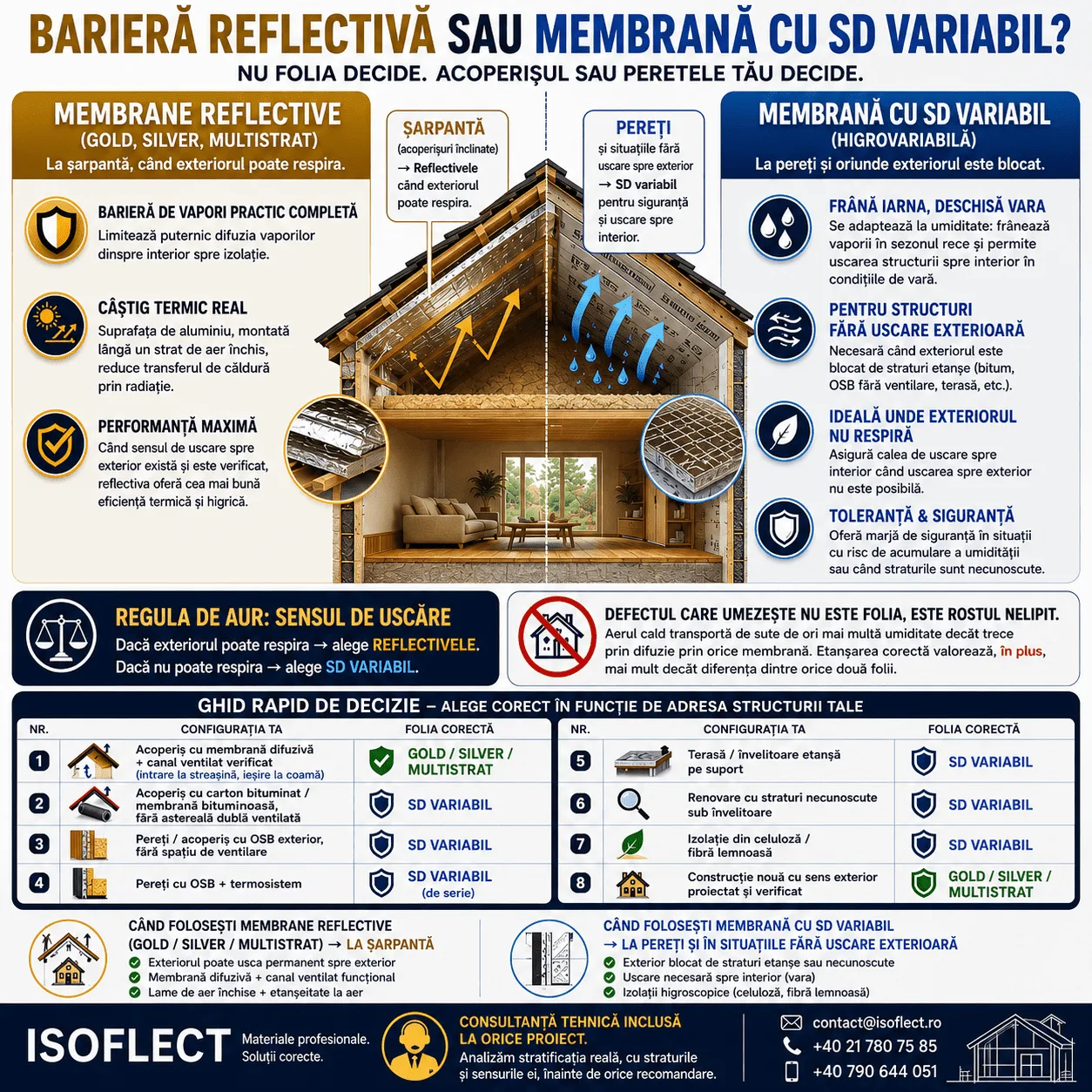 Dove si utilizzano le membrane Gold. Silver o Multistrat e dove quelle con SD variabile?